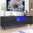 High Gloss LED TV Stand for 70/75 TV ,Entertainment Center with Storage Cabinet