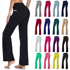 Women's Bootcut Yoga Pants Long Bootleg High-Waisted Flare Pants with Pockets U1