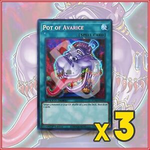 YuGiOh POT OF AVARICE x3 | SGX4 1st Edition SECRET RARE