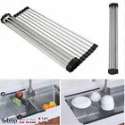 Over The Sink Dish Drying Rack, Roll Up Dish Drying Rack Kitchen Foldable Gray