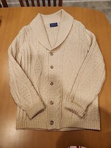 Vintage Pendleton Off White Wool Long Sleeve Cardigan Sweater Adult Size M