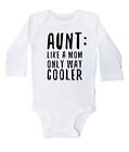 Baffle Funny Aunt One-Piece, Aunt Like A MOM Only Cooler, White Baby Bodysuit