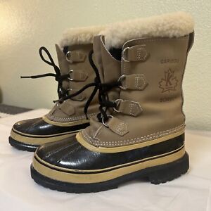Ladies Sorel Kaufman Caribou Size 6 Waterproof Boots! Made in Canada! Excellent!