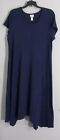 WOMAN'S CHICO'S SHORT SLEEVE PULLOVER FIT & FLARE BLUE DRESS.SZ 3