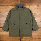 Vintage L.L.Bean Workwear Jacket XL Lined Coat Parka Green Zip Hook & Loop