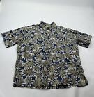 Vintage Cooke Street Honolulu Hawaiian Blue Floral Print Shirt Men's Sz 2 XL