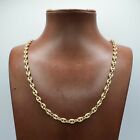 5mm Puffed Mariner Chain Necklace Real 10K Yellow Gold All SIZES