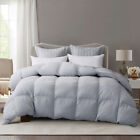 Grey 100% Cotton Fluffy Down Feather Comforter Duvet Soft All Season Queen Size