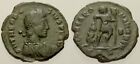 041. Roman Bronze Coin. THEODOSIUS I, AE-2. Thessalonica. Emperor & Captive. aVF