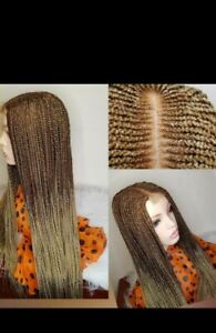 Ombre honey blonde cornrow braids, handmade wig with human hair closure/babyhair