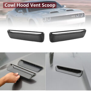 Carbon Fiber Hood Scoop Air Vent Cover Trim For Dodge Challenger SXT 2015-19