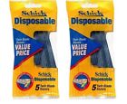 Schick Twin Blade Disposable Razors 5 ct MADE IN USA ( 2 Packs)