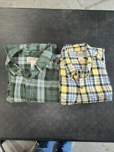 Lot Of 2 Nice Duluth Trading Co Plaid Flannel Shirt Men's XXL Button Down