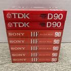 TDK & Sony D90 Blank Audio Cassette Tapes Lot Of 7 SEALED NEW