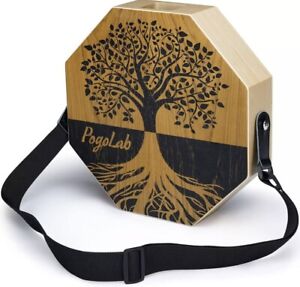 Two-Tone Cajon, Portable Travel Wooden Drum with Adjustable Strap, Easy To