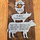 Meat Temperature Magnet Barbecue Decor BBQ Cooking Temp Guide Signs Metal Chart
