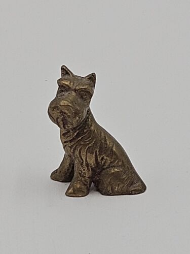 Vintage Brass Scottie Dog Figurine Statue Miniature Puppy