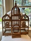 Antique Bird Cage Victorian Style Bird House Wooden & Wired w/ Drop Tray