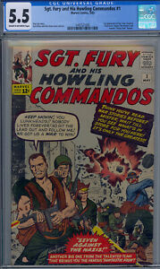 SGT FURY AND HIS HOWLING COMMANDOS #1 CGC 5.5 1ST NICK FURY