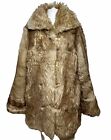 Overland Lambskin  Fur Jacket Coat Women's Size 40 XL Reversible Brown Parka- AC