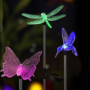 Solar Garden Lights Multi-Color Butterfly Solar Powered Pathway Lights
