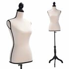 Female Mannequin Torso Dress Clothing Form Display w/Tripod Stand Beige New