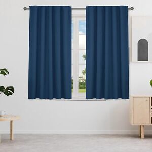 New ListingCYCMACO Linen Blackout Curtains for Bedroom 45 inches Long 2 Panels Set,100% ...