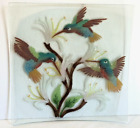 William McGrath InKogneto Fusion Art Glass Tray Plate Hummingbird 56242 Signed