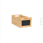 Chalkboard Crate Natural Wood Wooden Storage Bin 8 1/2