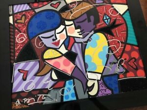 ROMERO BRITTO hand signed autographed DANCERS embellished giclee on canvas 1/6