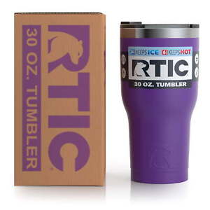 RTIC 30 oz Insulated Tumbler Stainless Steel Coffee Travel Mug Lid Purple
