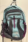 The North Face Recon Women Backpack Padded Laptop Aqua Blue Turquoise Purple