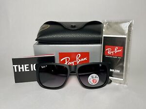 Ray-Ban Justin RB4165 622/T3 54mm Black Grey Gradient Polarized Sunglasses