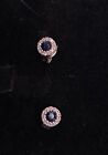 JARED Sapphire Dimond Round Brilliant  Rapped Stud Earrings