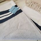 ROCA HOME OVERSIZED THROW BLANKET OATMEAL/NAVY/CREAM  50X67 MADE IN PORTUGAL NEW