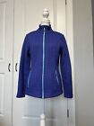 Spyder Stryke Cable Knit Jacket Womens Large Full Zip 186406 Blue