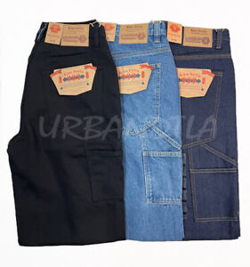 Men's Loose Fit Carpenter Denim Jeans Baggy Work Pants Size 30-44 Kno Betta