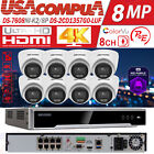 New ListingHikvision 4K 8CH 5MP Security CCTV System Kit 8POE NVR IP Camera ColorVu MIC Lot