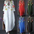 Plus Size Womens Loose Summer Floral Boho Kaftan Maxi Dress Ladies Sundress Gown