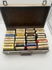 Vintage Lot Of 36 8 Track Tapes In Carry Case, 70s- 80s Rock /Country & Various