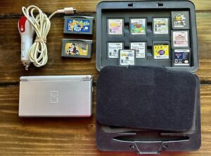 Nintendo DS Lite Console And Carrying Case / 12 Games Bundle - Tested working!