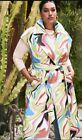 Eloquii Women Faux Leather Belted Colorful Sleeveless Trench Coat Size 14/16