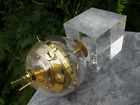 Vintage Germany Atomic Sputnik Brass Acrylic Weather Station Barometer Hygro C.F