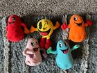 COMPLETE SET OF 5 Vintage Winking PAC-MAN Plush Ghost BLINKY PINKY Namco Rare 5