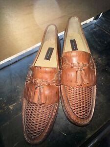 Florsheim Size 13 D  Tassel Loafers Slip On Brown 18096 Made in Brazil used.