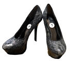 Carlos Santana Womens Black High Heel Shoes Size 7 5” Pump Dressy Formal