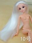 Fashion White Long Hair Doll Head + 12 Joints Moveable Doll Body For 1/6 Doll