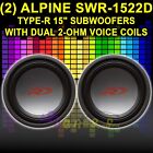 (2) ALPINE SWR-1522D 4000W 15