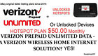 Verizon Original Unlimited Hotspot Plan- $50 a month. Grandfathered IMEI