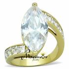 Women's 9.38 Ct Marquise Cut Cz 14k Gold Plated Stainless Steel Engagement Ring